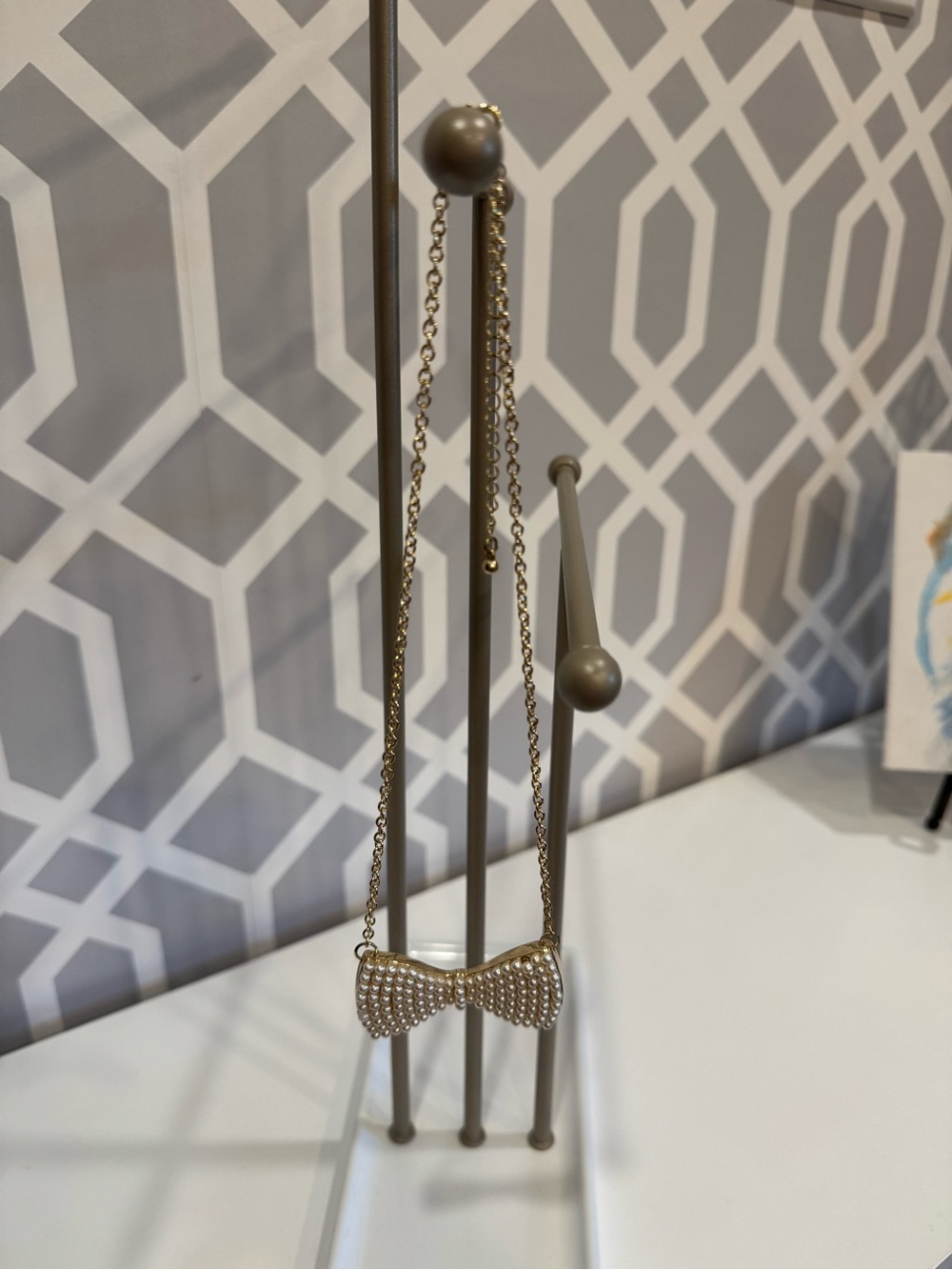 Gold Bow Pendant Necklace - Fashion Jewelry